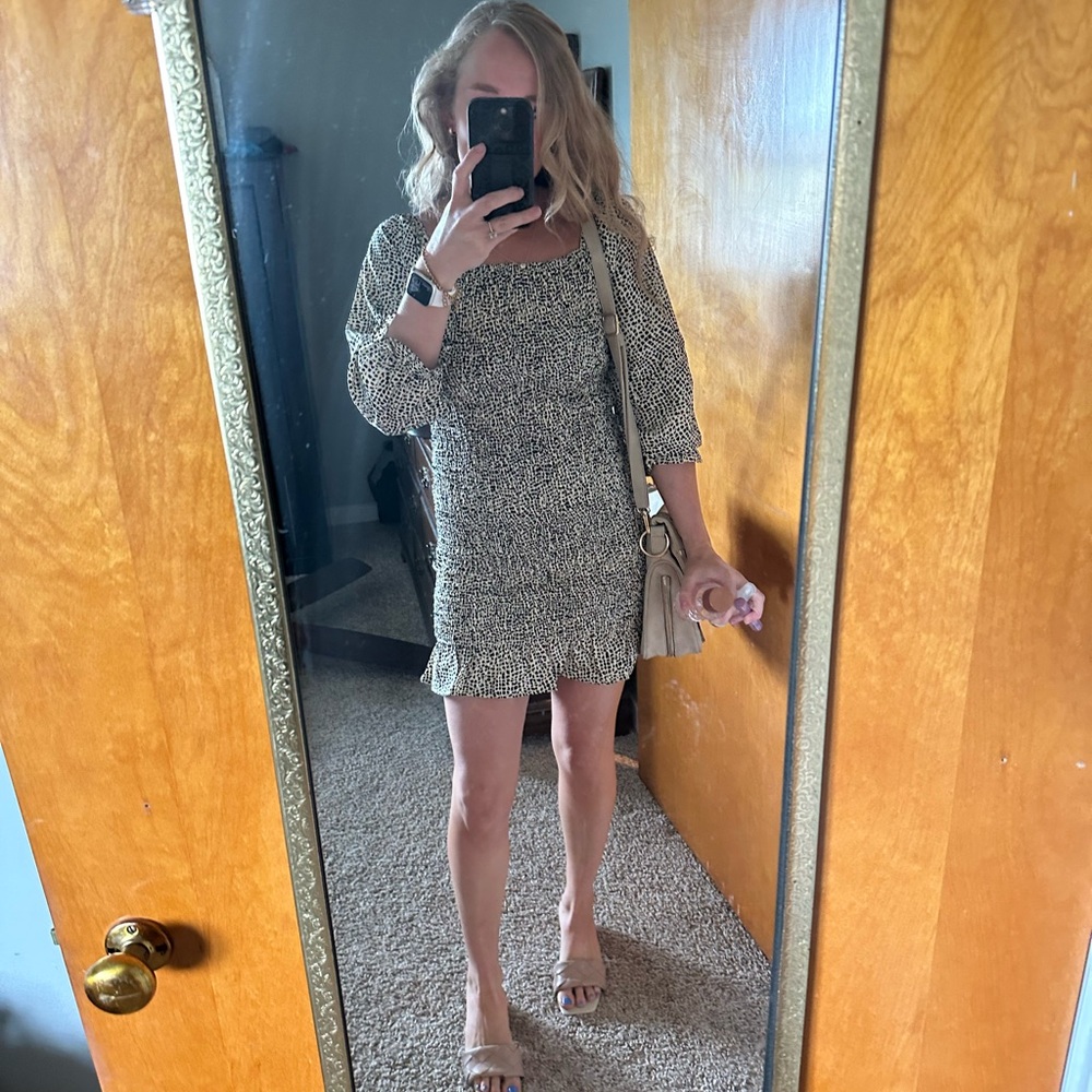 Spotted Ruffled hem dress